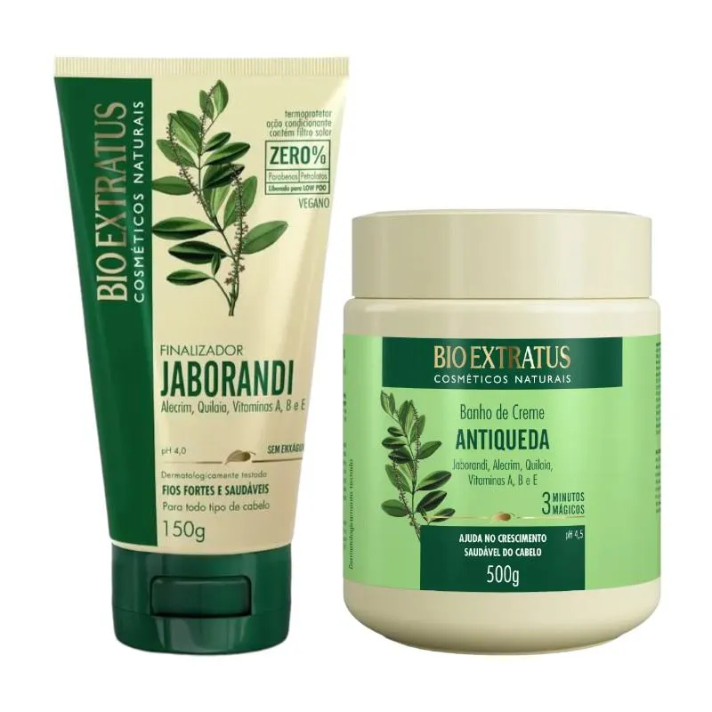 KIT JABORANDI FINALIZAçãO CAPILAR 1 BANHO DE CREME 500ML 1 FINALIZADOR 150ML