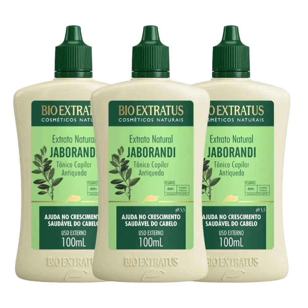 KIT 3 TONICO CAPILAR JABORANDI 100 ML BIO EXTRATUS