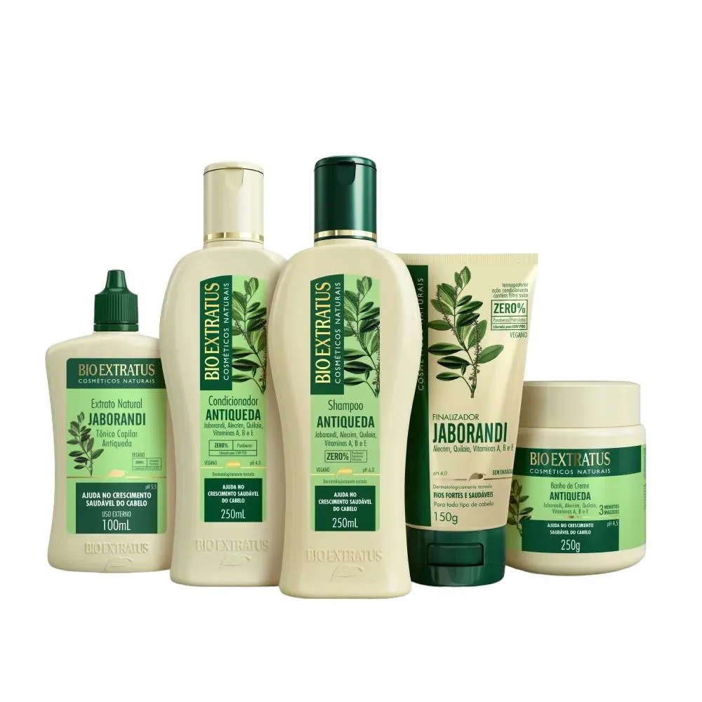 KIT JABORANDI ANTIQUEDA COSMéTICOS NATURAIS BIO EXTRATUS