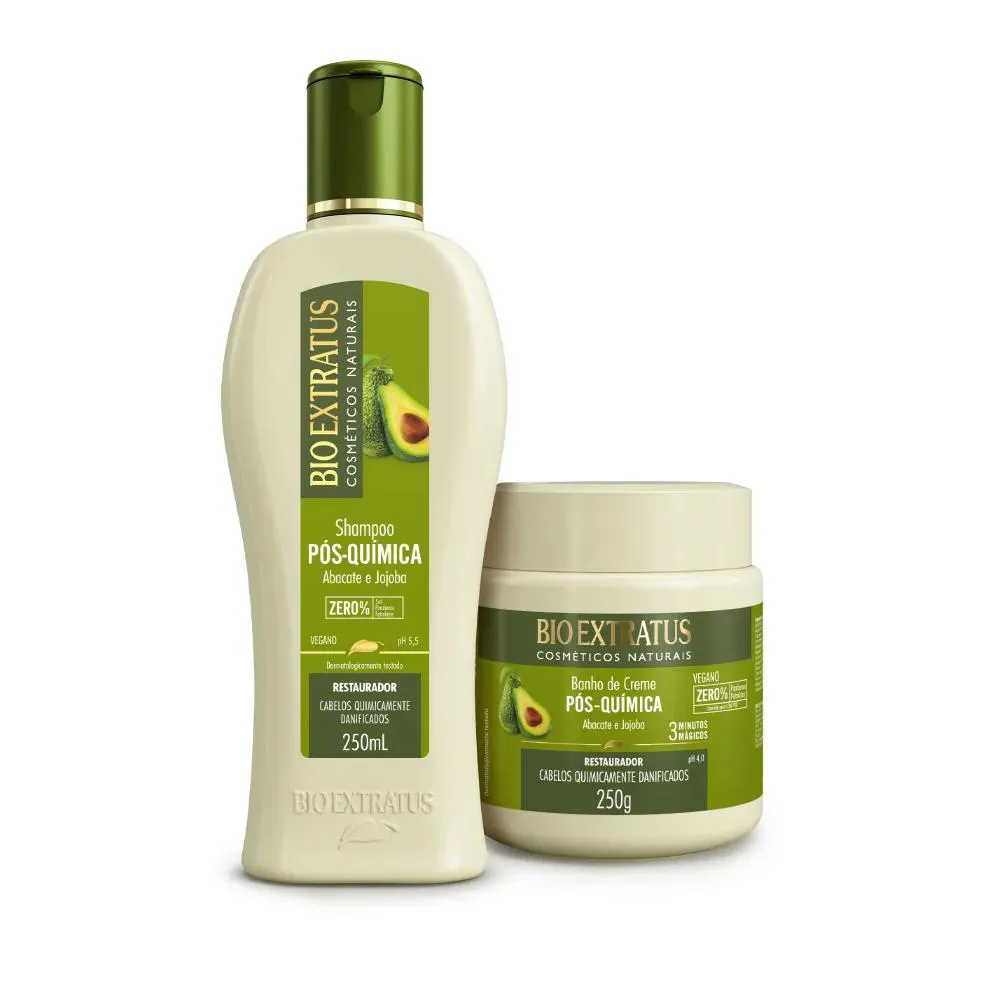 KIT BIO EXTRATUS PóS QUíMICA SHAMPOO + BANHO DE CREME 250ML/G