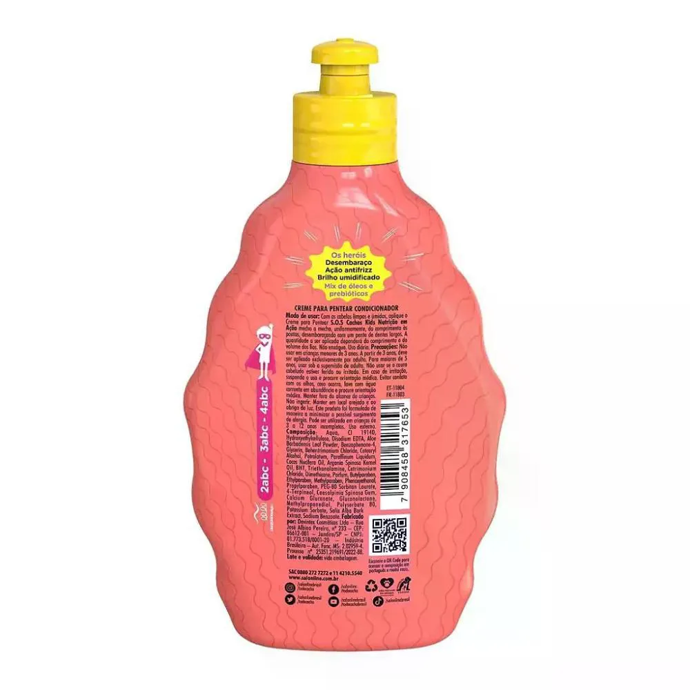 CREME PENTEAR SALON LINE S.O.S KIDS NUTRIÇÃO 300ML