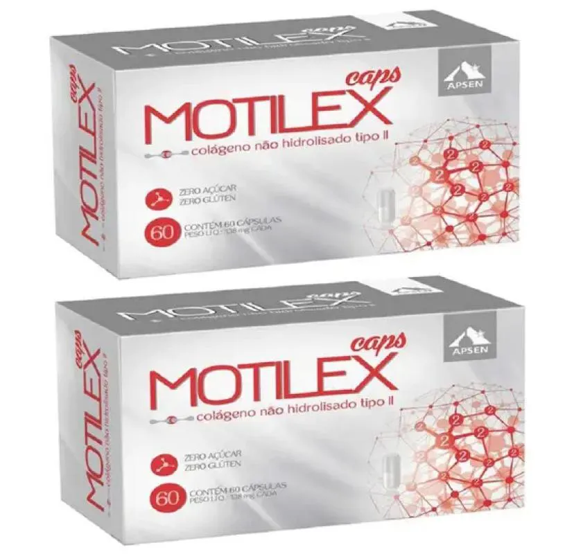 MOTILEX COLÁGENO TIPO 2 KIT C/2 CAIXAS C/60 CÁPSULAS CADA