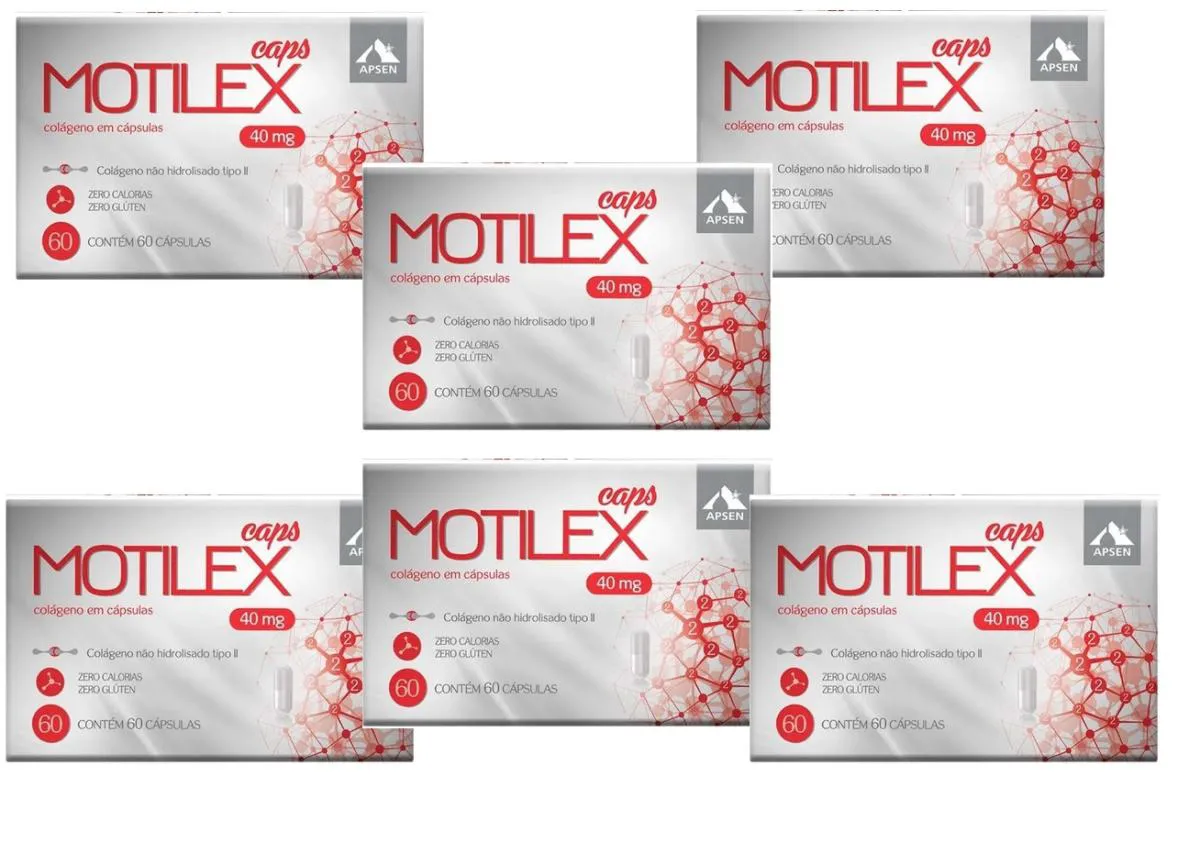 MOTILEX 40MG KIT C/6 CAIXAS C/60 CÁPSULAS CADA - COLÁGENO TIPO 2
