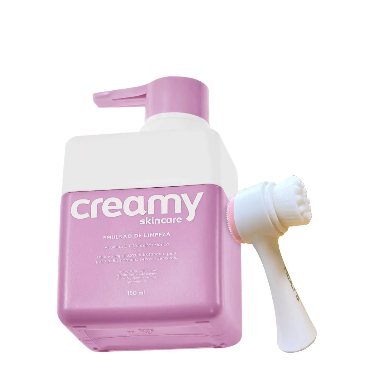 KIT CREAMY SKINCARE EMULSãO DE LIMPEZA E MEILYS ESCOVA DE LIMPEZA FACIAL 2 EM 1 (2 PRODUTOS)
