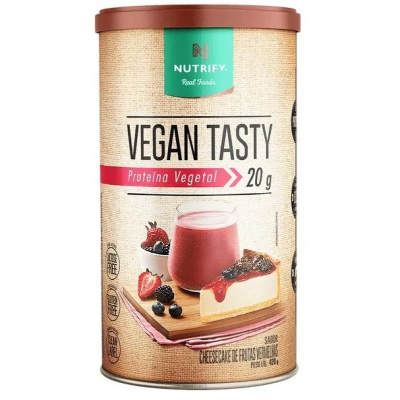VEGAN TASTY (420G) - SABOR: CHEESECAKE DE FRUTAS VERMELHAS