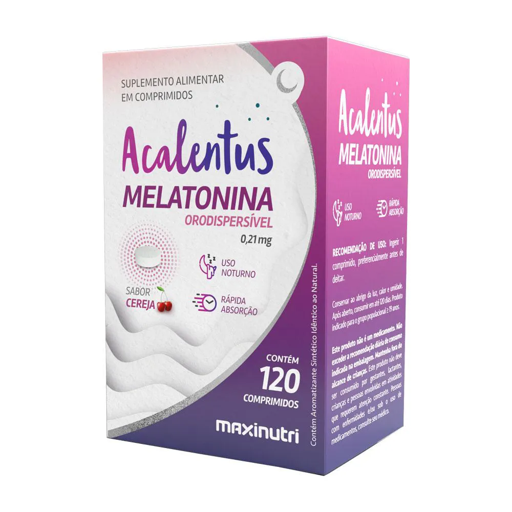 MELATONINA ORODISPERSíVEL ABSORçãO RáPIDA 120 CáPS MAXINUTRI