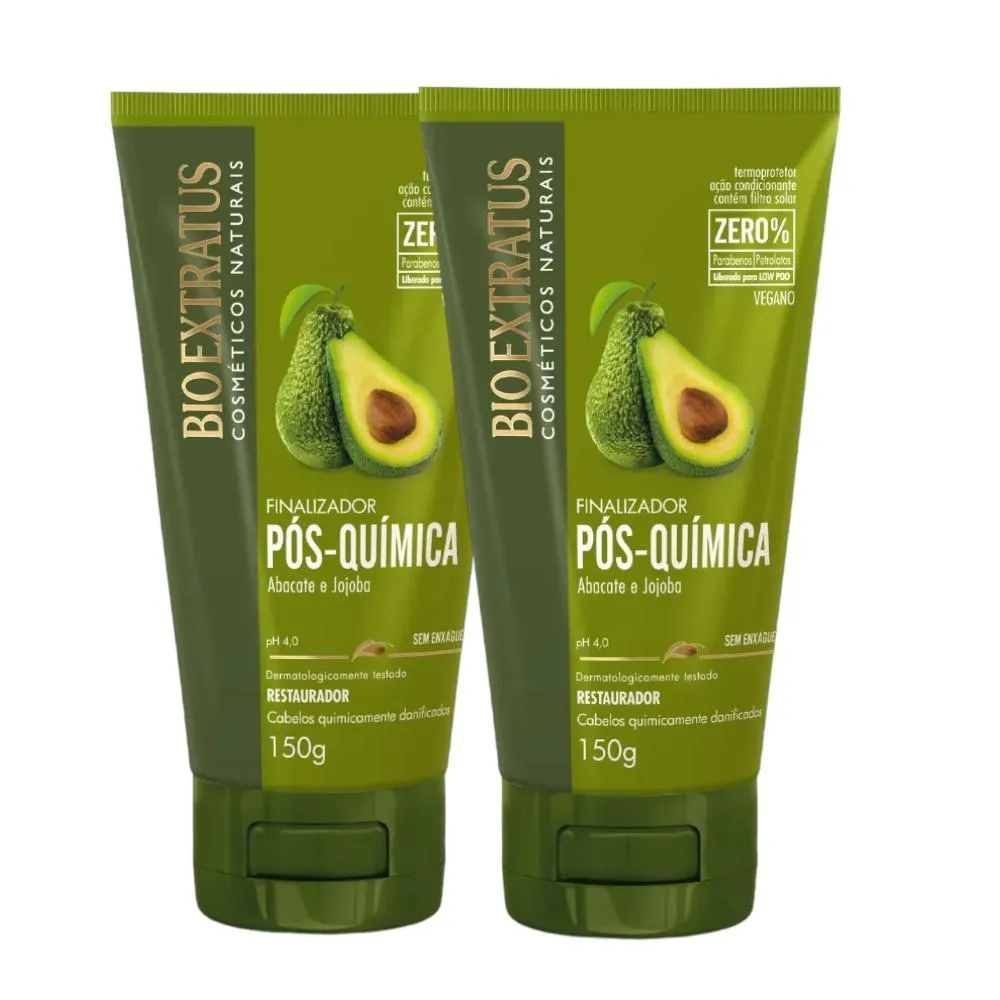 KIT 2  FINALIZADOR TRATAMENTO RESTAURADOR PóS QUIMICA 150 ML BIO EXTRATUS