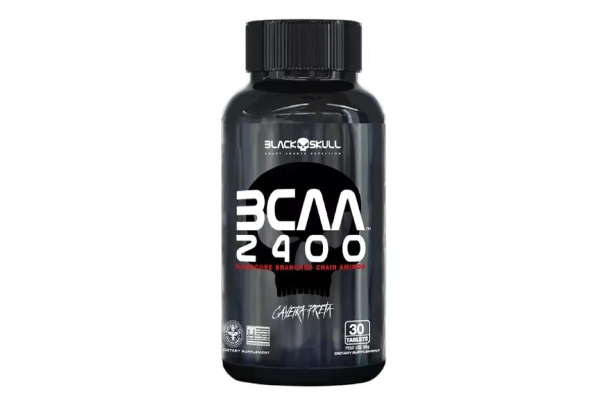 BCAA 2400 30 CáPSULAS CAVEIRA PRETA BLACK SKULL