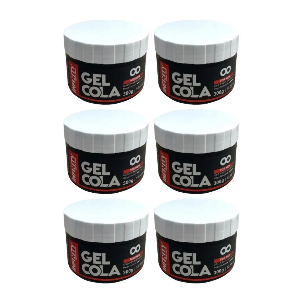 GEL COLA INFINITY FOR MEN 300G - KIT C/ 6UN