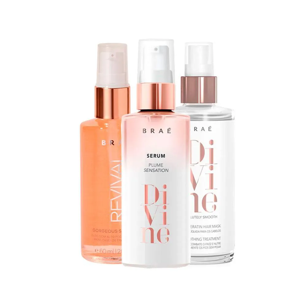 KIT BRAé DIVINE - 2 PRODUTOS E ÓLEO CAPILAR REVIVAL 60ML