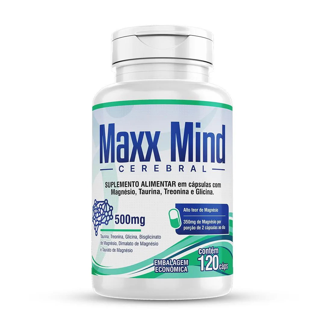 MAXX MIND 120 CáPS. MAGNéSIO TAURINA TREONINA GLICINA 2/DIA