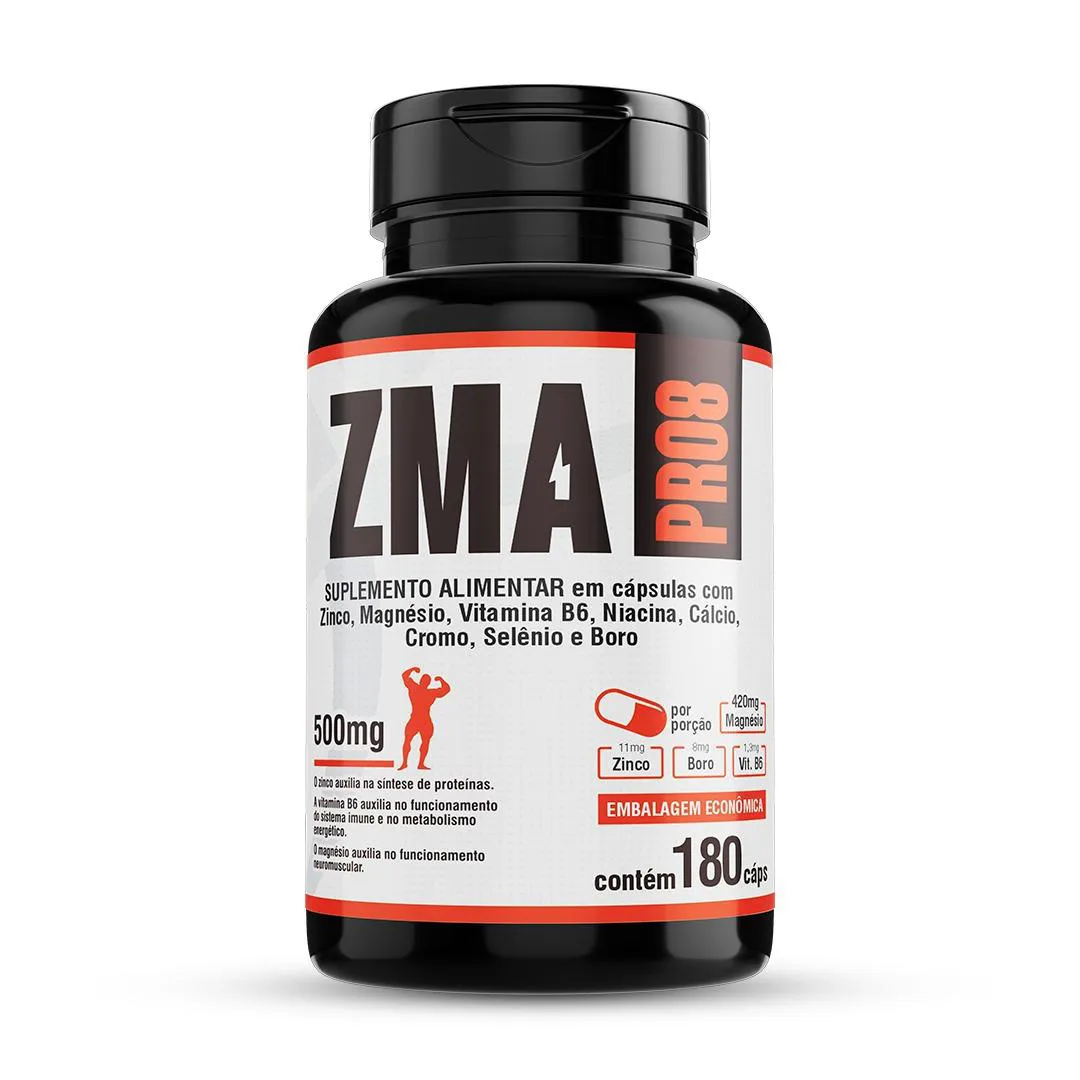 ZMA PRO 180 MAGNéSIO ZINCO BORO CROMO SELêNIO CáLCIO