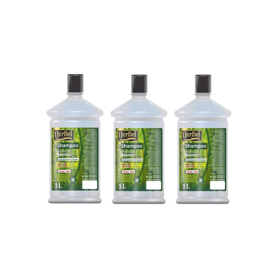SHAMPOO OURIBEL 1000ML BROTO DE BAMBU - KIT C/3UN