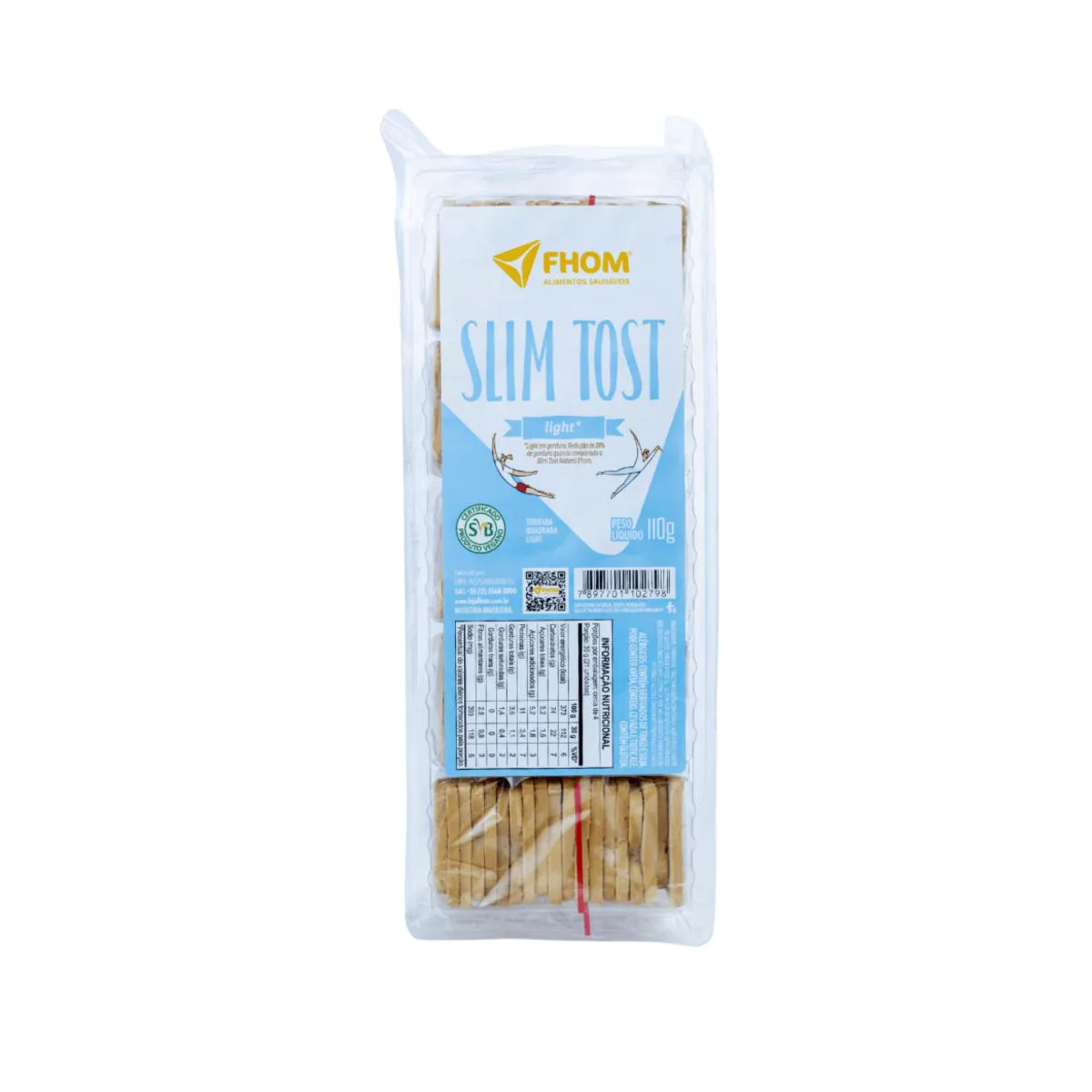 Torrada Slim Tost Artesanal Light 110g Vegano FHOM