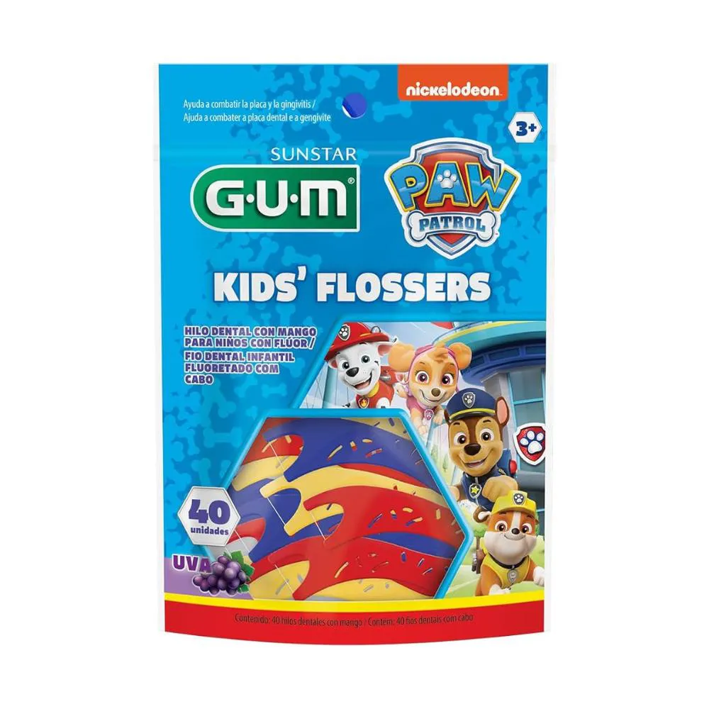 GUM FLOSSER PATRULHA CANINA FIO DENTAL INFANTIL 40 UNI