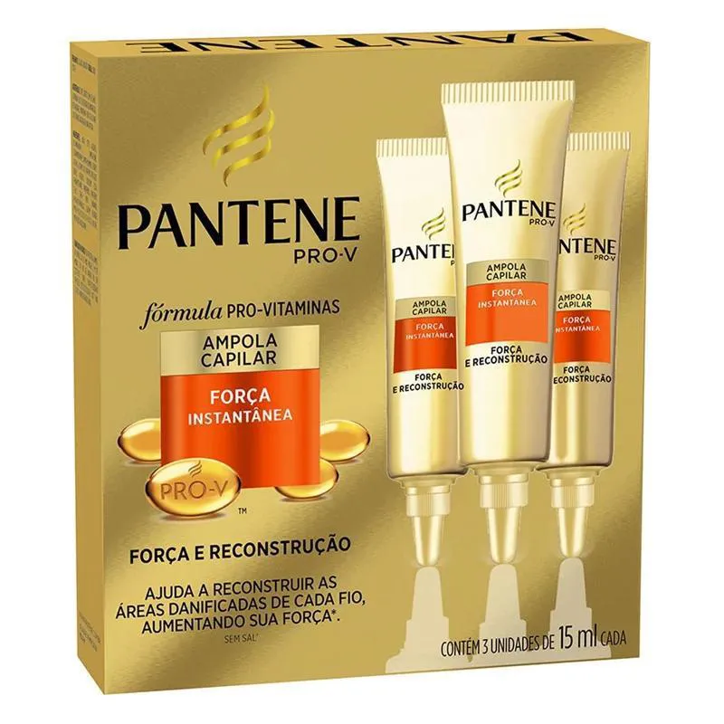 AMPOLA PANTENE FORçA RECONSTRUçãO COM 3 UNIDADES DE 15ML