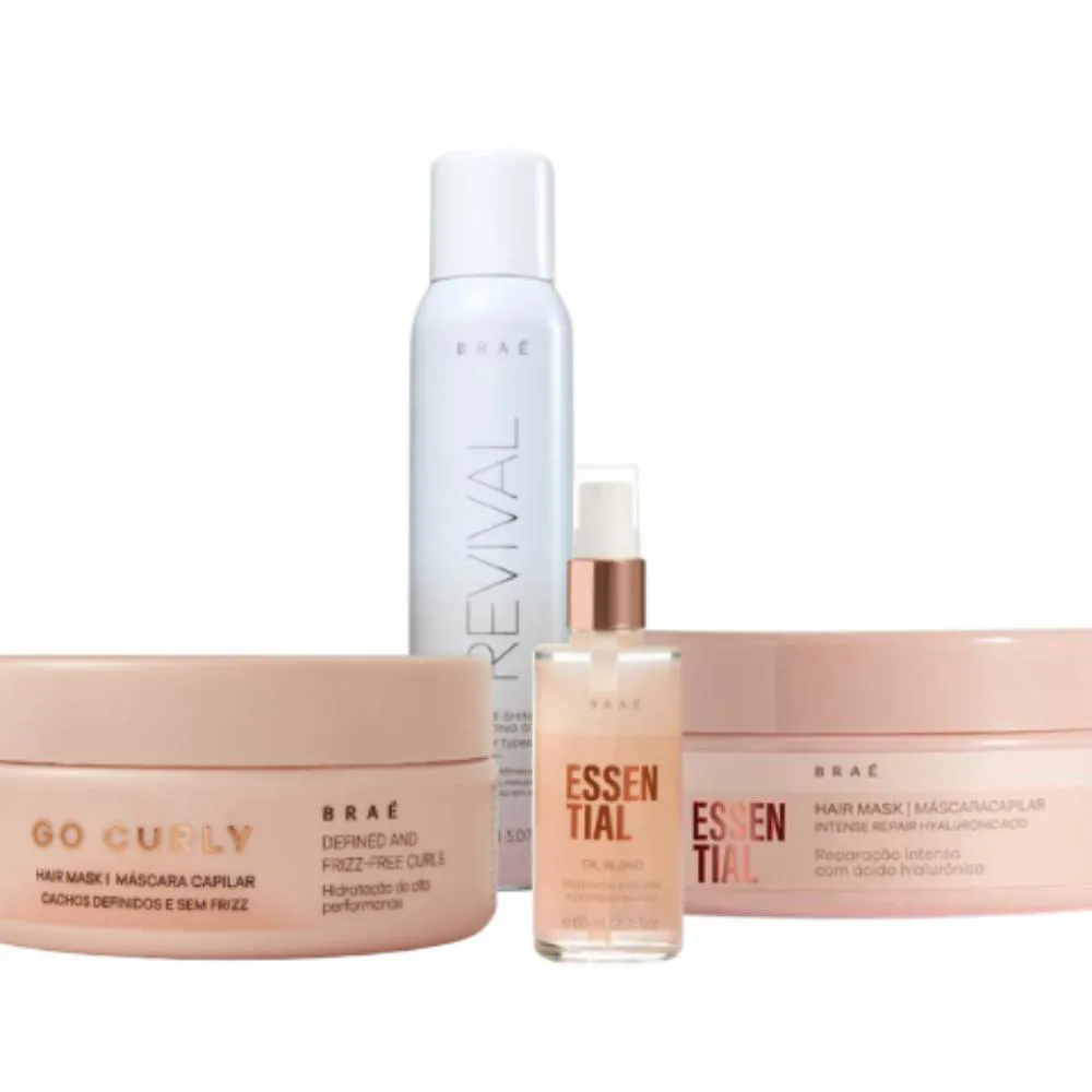BRAé KIT MASCARA GO CURLY ESSENTIAL OIL BLEND INTENSE COMPLETO (4 PRODUTOS)