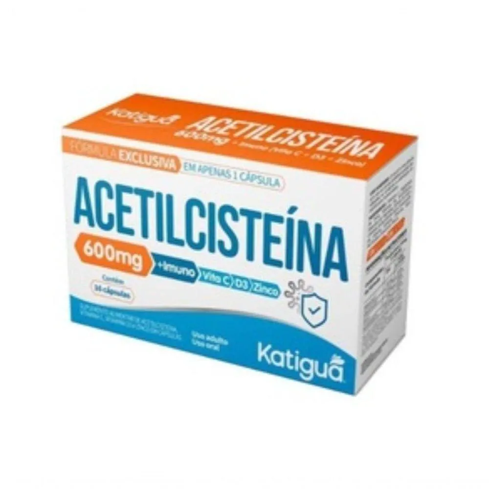 SUPLEMENTO ALIMENTAR ACETILCISTEíNA 16 CAPS 600MG
