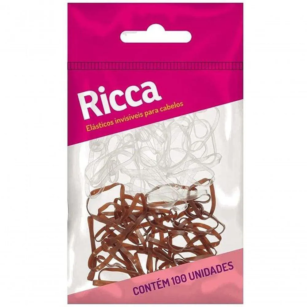 ELáSTICO PARA CABELO INVISíVEL COM 3321 100 UNIDADES RICCA