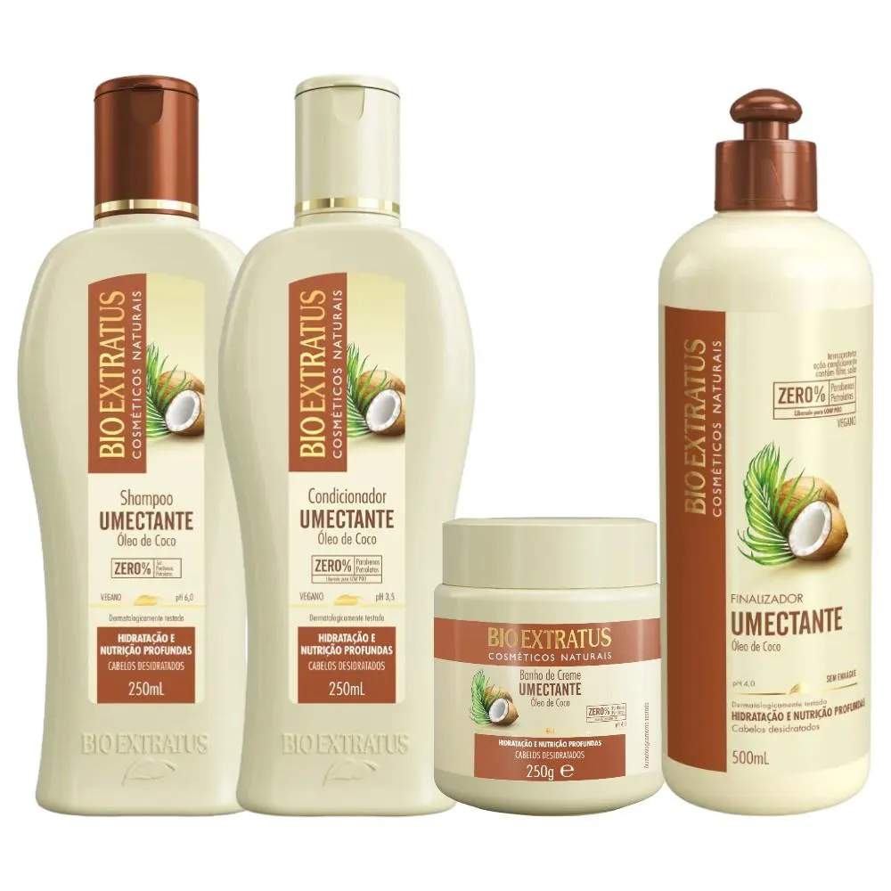 KIT 1 SHAMP 1 COND 1 BANHO UMECTANTE 250ML + 1 FINALIZADOR 500ML