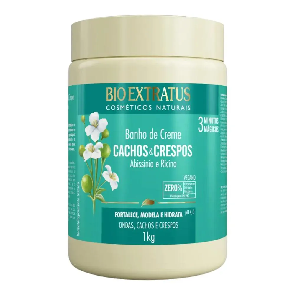 BANHO DE CREME CACHOS CRESPOS 1L LIMPEZA SUAVE BIO EXTRATUS