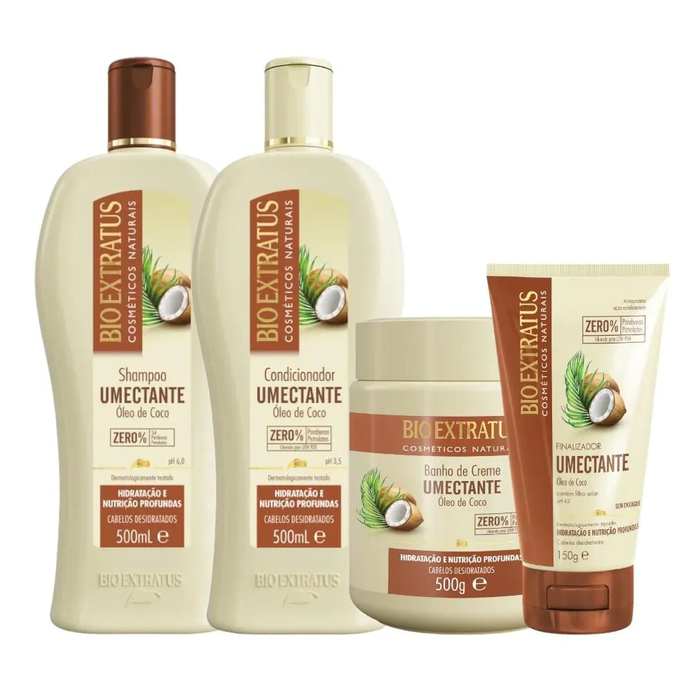 KIT 1 SHAMPOO 1 CONDI 1 BANHO CREME UMECTANTE  500 ML 1 FINALIZADOR 150