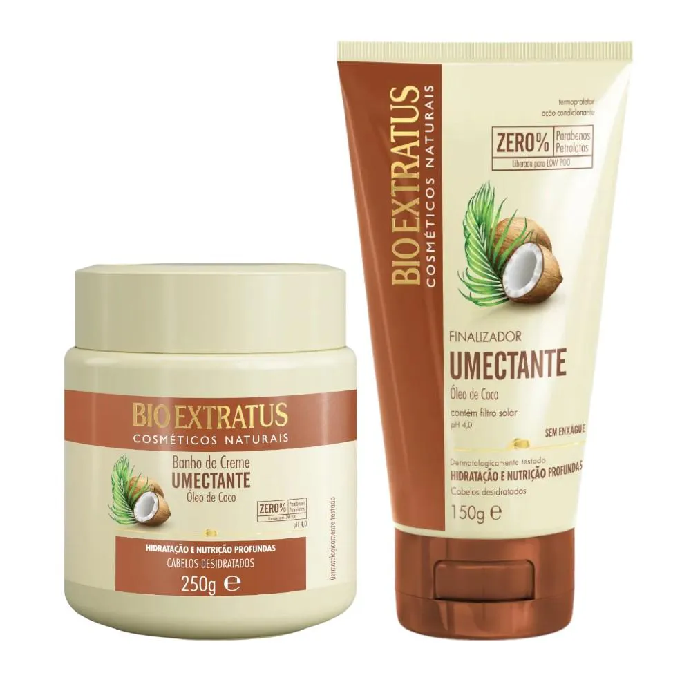KIT UMECTANTE FINALIZAçãO CAPILAR 1 BANHO DE CREME 250ML 1 FINALIZADOR 150ML