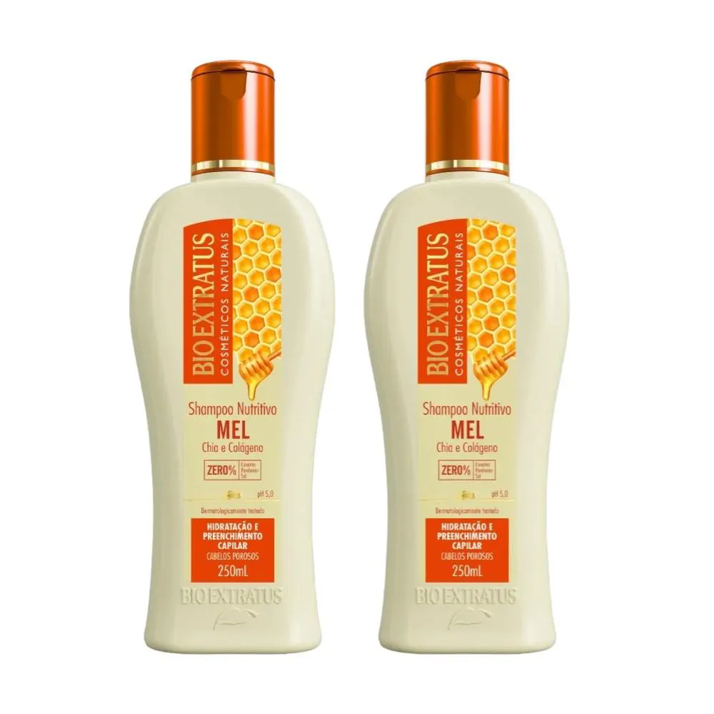 KIT 2 SHAMPOO MEL NUTRITIVO 250 ML BIO EXTRATUS