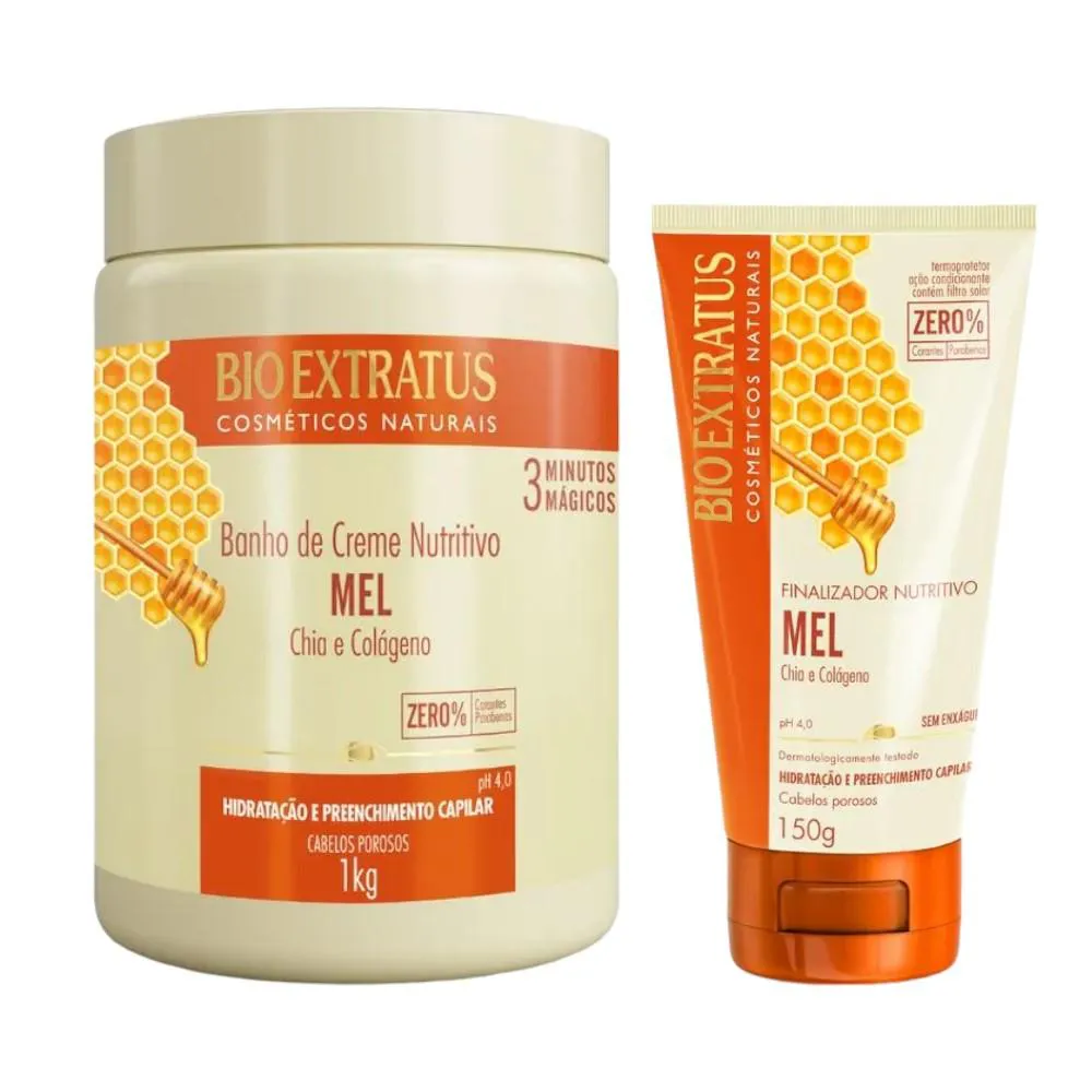 KIT MEL FINALIZAçãO CAPILAR 1 BANHO DE CREME 1KG 1 FINALIZADOR 150ML