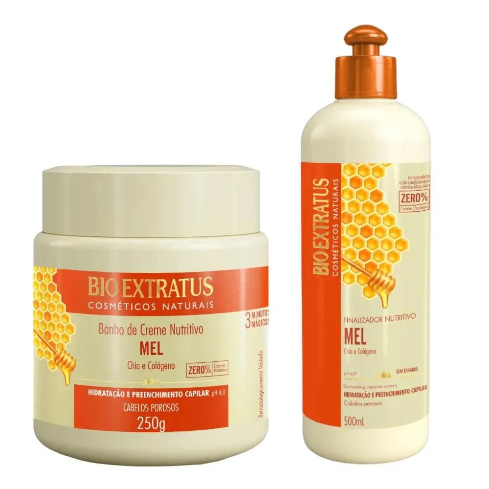 KIT MEL FINALIZAçãO CAPILAR 1 BANHO DE CREME 250ML 1 FINALIZADOR 500ML