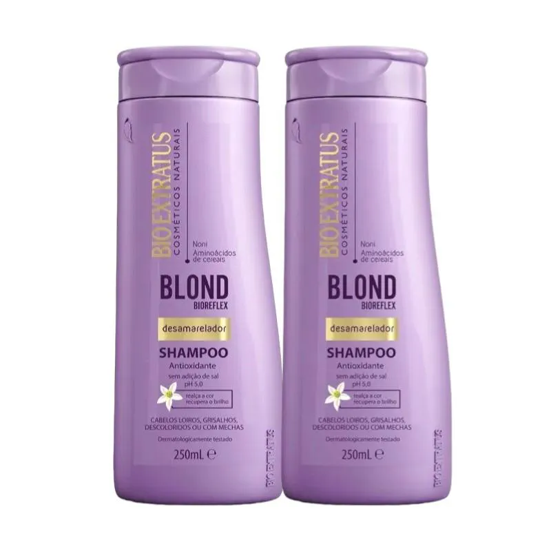 KIT 2 SHAMPOO DESAMARELADOR BLOND BIOREFLEX 250 ML BIO EXTRATUS