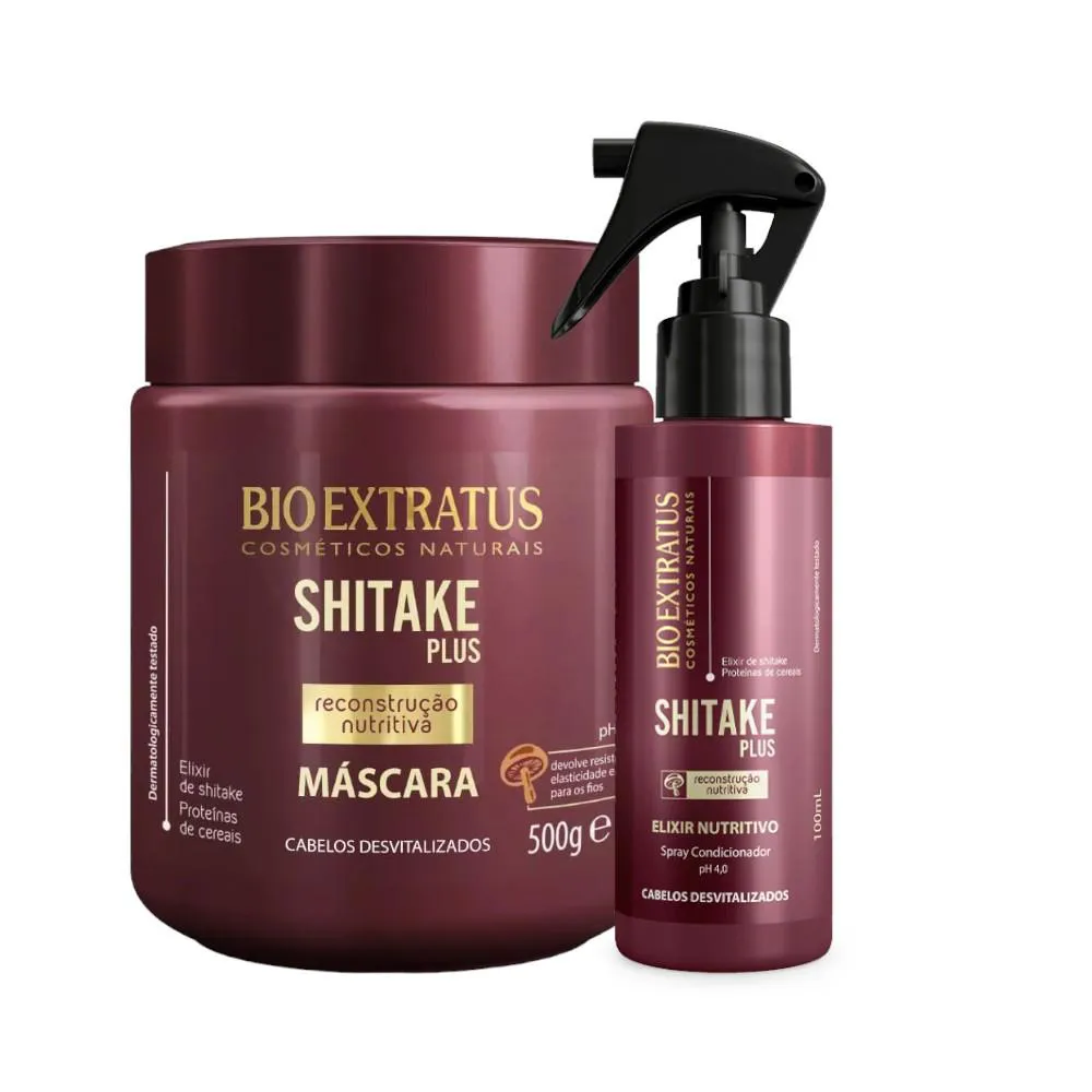 KIT SHITAKE FINALIZAçãO NUTRITIVA 1 MáSCARA 500ML 1 SPRAY ELIXIR 100ML