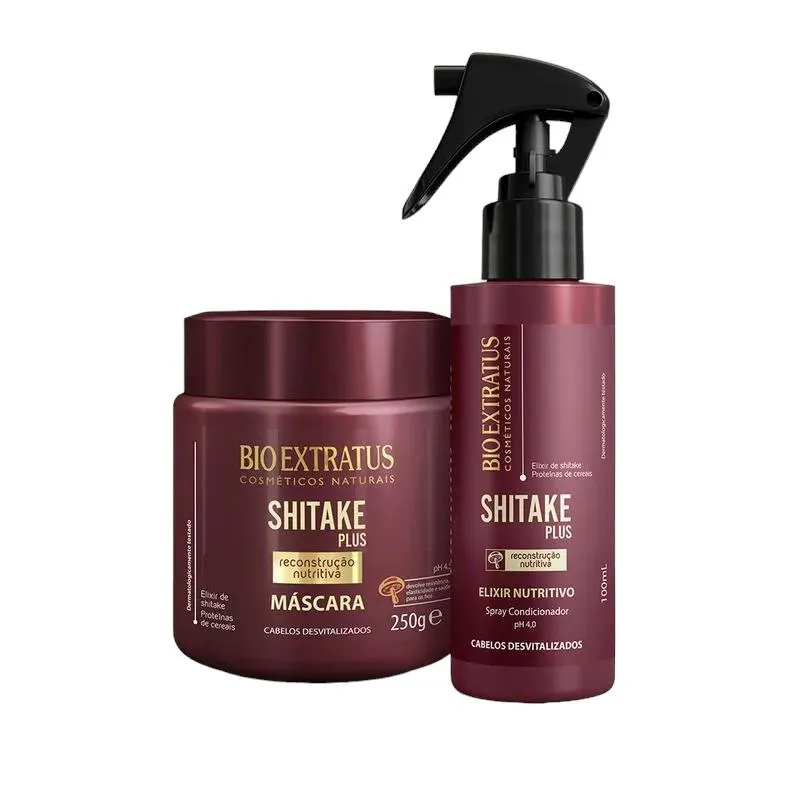 KIT SHITAKE FINALIZAçãO NUTRITIVA 1 MáSCARA 250ML 1 SPRAY ELIXIR 100ML