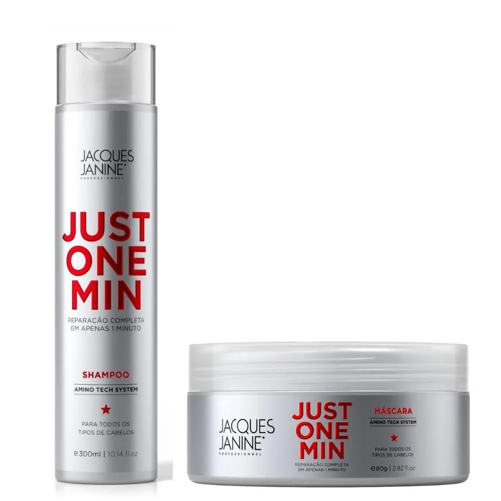KIT SHAMPOO E MáSCARA JACQUES JANINE JUST ONE MINUTE