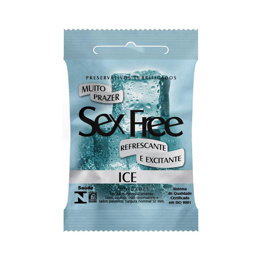 PRESERVATIVO SEX FREE ICE 3 UNIDADES