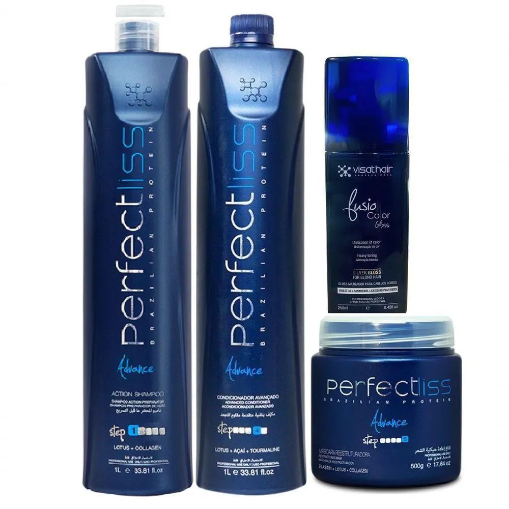 ESCOVA PROGRESSIVA PERFECT LISS ADVANCE E FUSION COLOR GLOSS