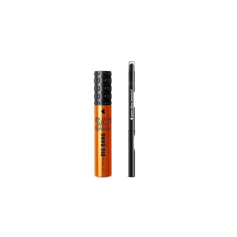 COMBO MAKE OLHOS: MáSCARA DE CíLIOS BIG BANG 360 + LáPIS ESFUMADOR PRETô