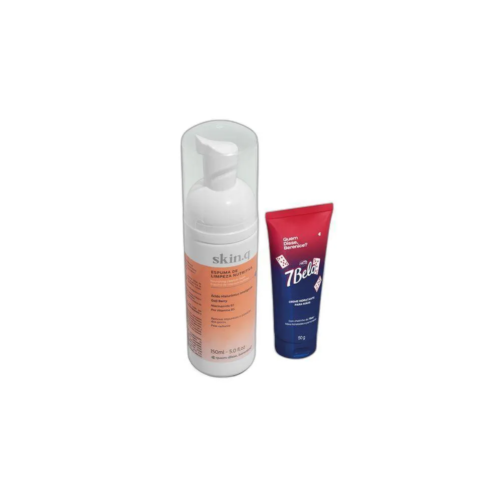 COMBO ESPUMA DE LIMPEZA SKIN.Q 150ML + CREME PARA MãOS 7BELO 50G