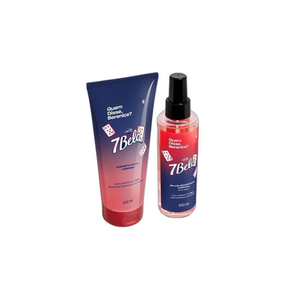COMBO QDB 7BELO: BODY SPLASH 200ML + SABONETE LíQUIDO CORPORAL 200ML