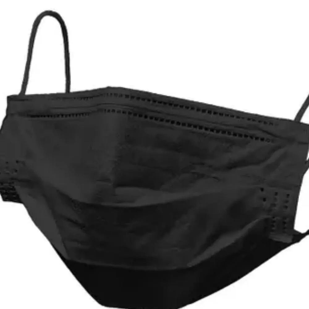 MASCARA TRIPLA DESCARTAVEL PRETA HC367 50UN