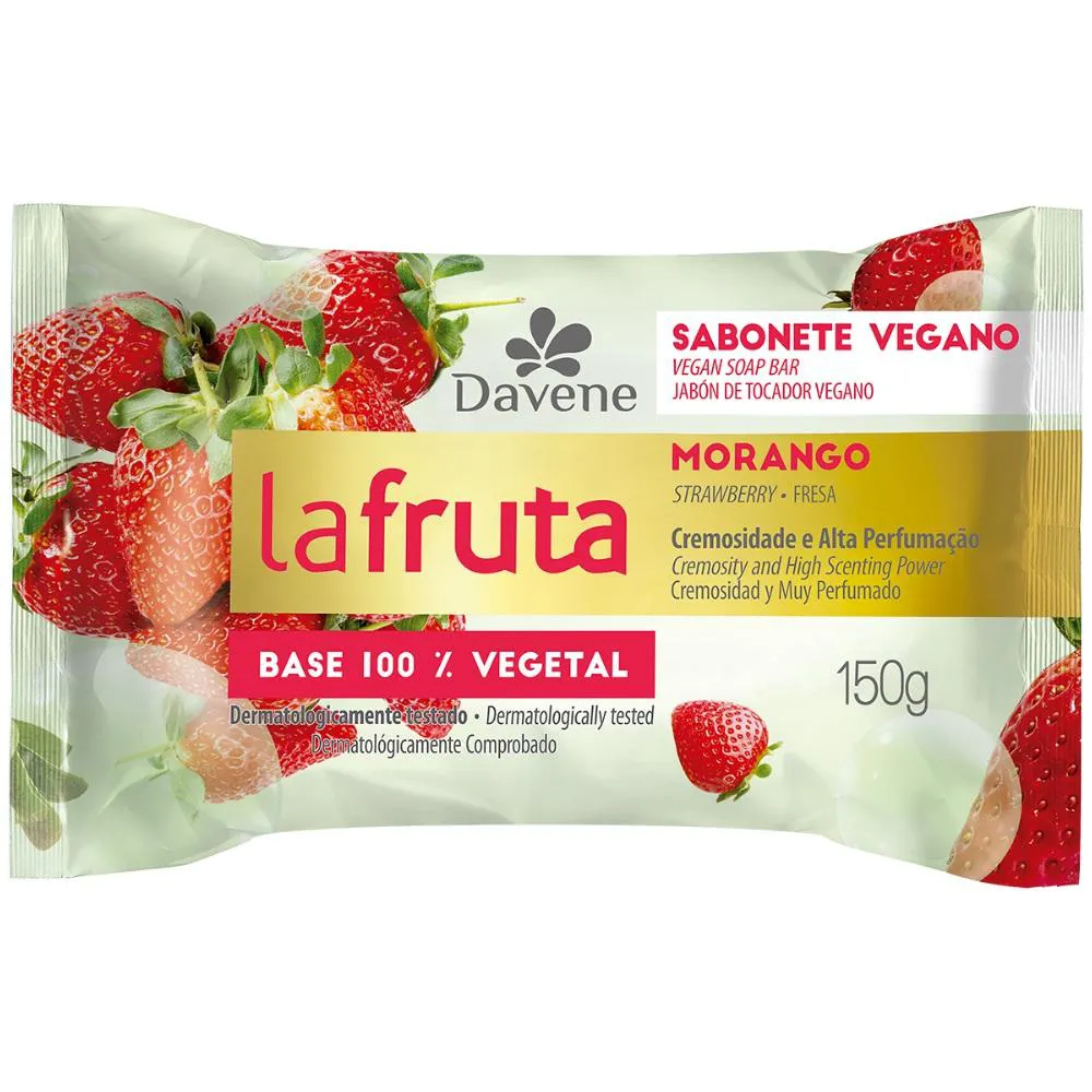 LA FRUTA SABONETE MORANGO BARRA VEGETAL 150G DAVENE