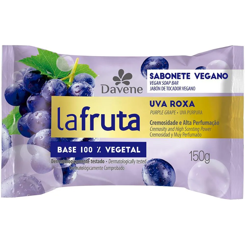 LA FRUTA SABONETE UVA ROXA BARRA VEGETAL 150G DAVENE