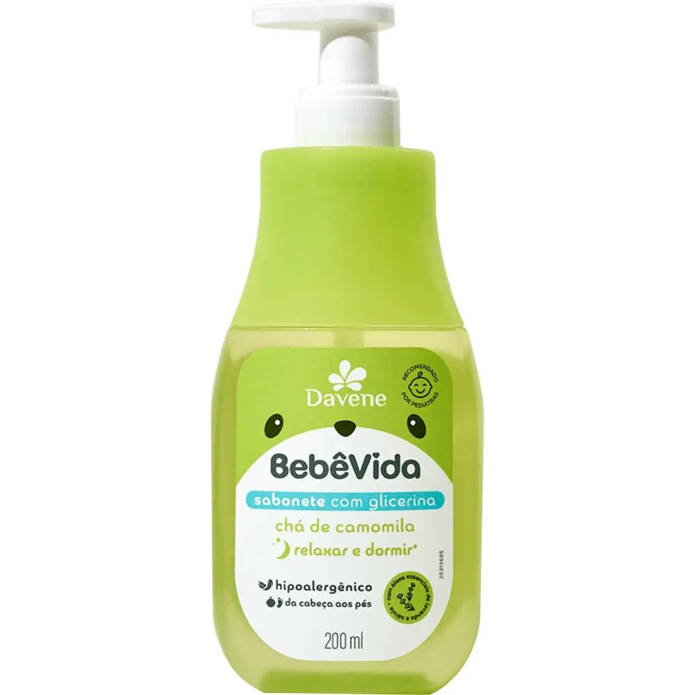 SABONETE LIQUIDO BEBE VIDA CHA DE CAMOMILA 200ML DAVENE